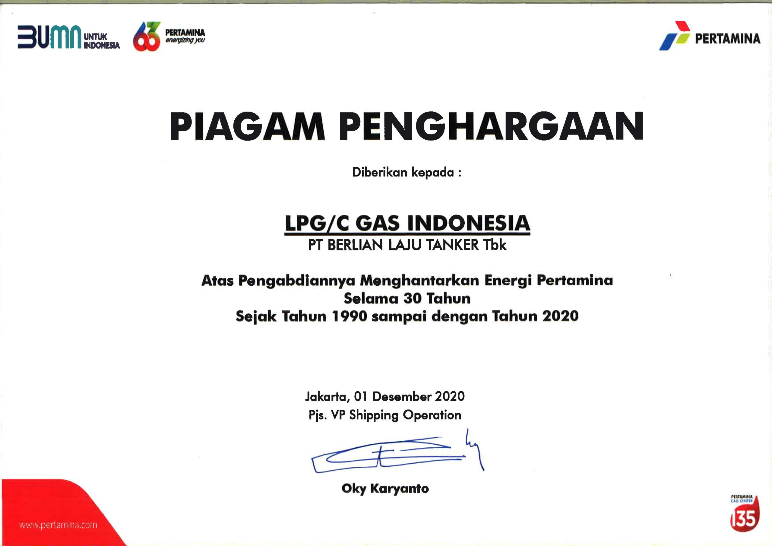 PIAGAM-PENGHARGAAN_GAS-INDONESIA